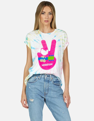 Shop Lauren Moshi Wolf Woodstock Peace Tee - Premium T-Shirt from Lauren Moshi Online now at Spoiled Brat 
