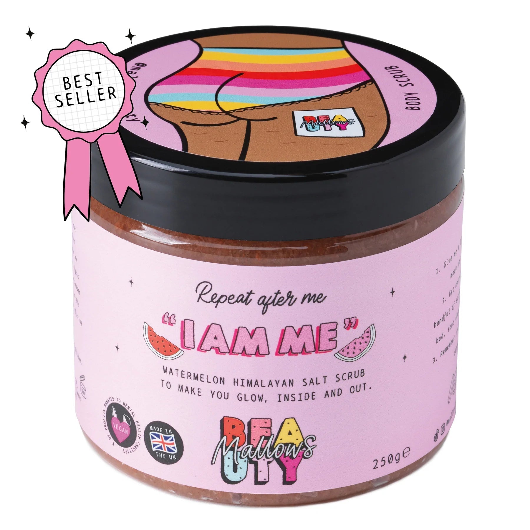 Mallows Beauty Watermelon Pink Himalayan Body Scrub | Beauty Kit by Mallows Beauty | Shop Premium Boutique Fashion at Spoiled Brat | Trendy Y2K style. amy valentine, beauty, beauty balm | Image 6