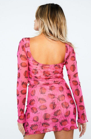 Shop New Girl Order Strawberry Mesh Mini Skirt - Spoiled Brat  Online