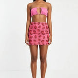 Shop New Girl Order New Girl Order Strawberry Mesh Mini Skirt Mini Skirt for women – premium loungewear and festival fashion at Spoiled Brat