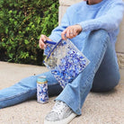 Packed Party Spirit Squad True Blue Confetti Everything Pouch Clutch Bag by Packed Party as seen on celebrities