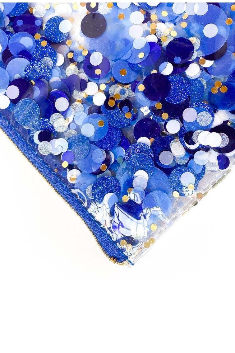 Shop Packed Party Packed Party Spirit Squad True Blue Confetti Everything Pouch Clutch Bag for women – premium loungewear and festival fashion at Spoiled Brat
