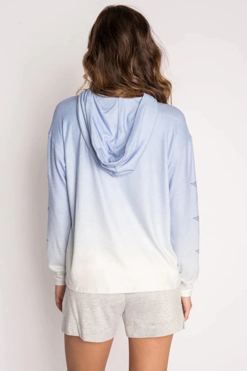 Shop PJ Salvage PJ Salvage Blue Ombre Goddess Star Hoodie Hoodie for women – premium loungewear and festival fashion at Spoiled Brat