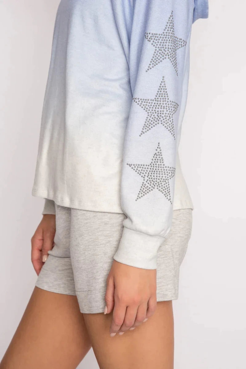 Shop PJ Salvage PJ Salvage Blue Ombre Goddess Star Hoodie Hoodie for women – premium loungewear and festival fashion at Spoiled Brat