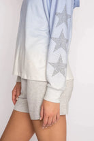 Shop PJ Salvage PJ Salvage Blue Ombre Goddess Star Hoodie Hoodie for women – premium loungewear and festival fashion at Spoiled Brat