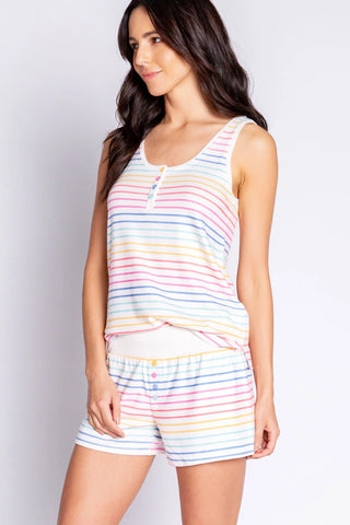 Shop PJ Salvage Button Up Babe Striped Tank Top - Premium Tank Top from PJ Salvage Online now at Spoiled Brat 