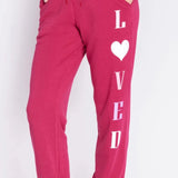 Shop PJ Salvage PJ Salvage Feeling Loved Sweatpants Jogger Bottoms for women – premium loungewear and festival fashion at Spoiled Brat