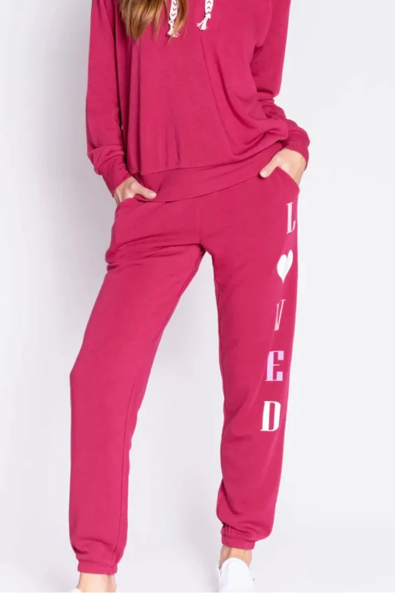 Shop PJ Salvage PJ Salvage Feeling Loved Sweatpants Jogger Bottoms for women – premium loungewear and festival fashion at Spoiled Brat