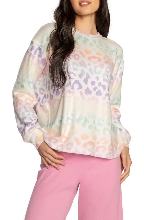 Shop PJ Salvage PJ Salvage Gradient Good Vibes Sweatshirt Sweater for women – premium loungewear and festival fashion at Spoiled Brat