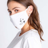 Shop PJ Salvage PJ Salvage Ivory Face Mask with Stars & Hearts Face Mask for women – premium loungewear and festival fashion at Spoiled Brat