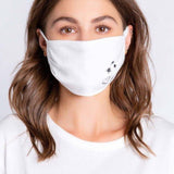 Shop PJ Salvage PJ Salvage Ivory Face Mask with Stars & Hearts Face Mask for women – premium loungewear and festival fashion at Spoiled Brat
