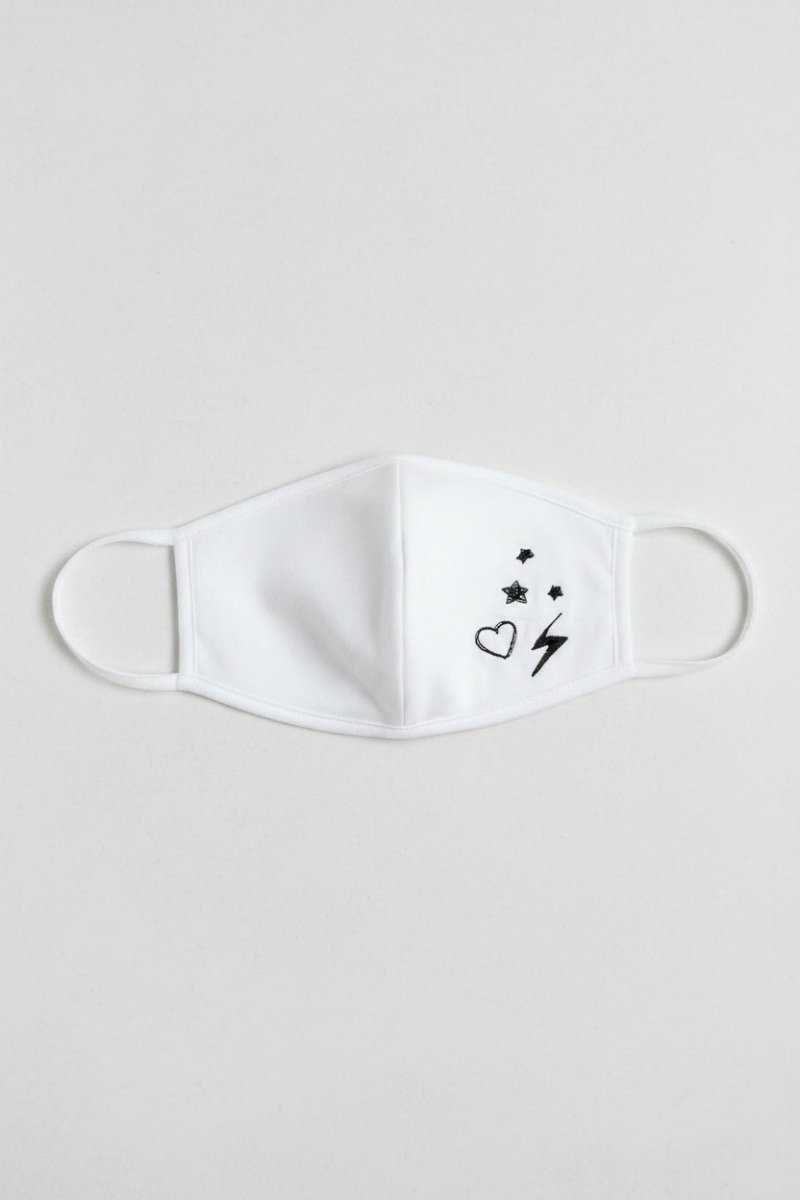 Shop PJ Salvage PJ Salvage Ivory Face Mask with Stars & Hearts Face Mask for women – premium loungewear and festival fashion at Spoiled Brat