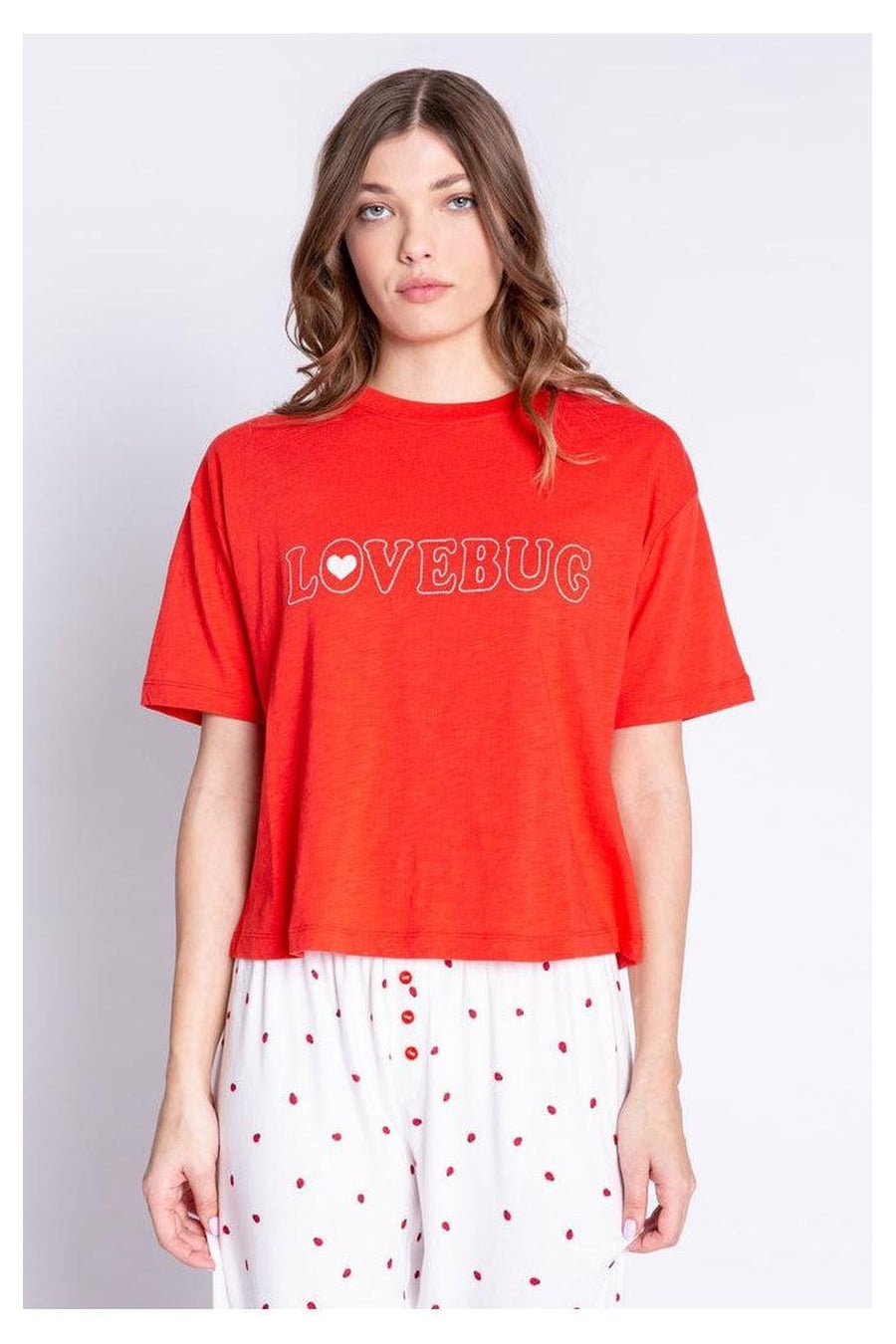 Shop PJ Salvage PJ Salvage Lovebug Red Cotton T-Shirt online at Spoiled Brat