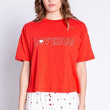 Shop PJ Salvage PJ Salvage Lovebug Red Cotton T-Shirt Pyjamas for women – premium loungewear and festival fashion at Spoiled Brat