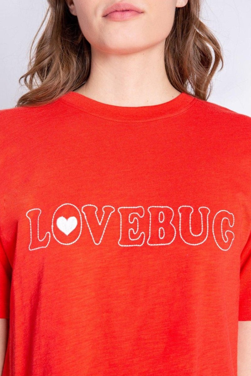 Shop PJ Salvage PJ Salvage Lovebug Red Cotton T-Shirt Pyjamas for women – premium loungewear and festival fashion at Spoiled Brat