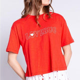 Shop PJ Salvage PJ Salvage Lovebug Red Cotton T-Shirt Pyjamas for women – premium loungewear and festival fashion at Spoiled Brat