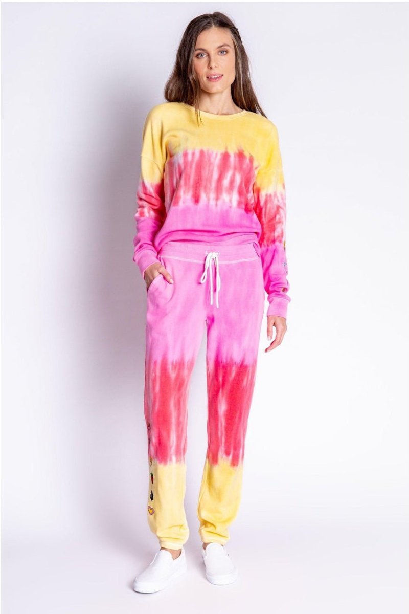 Shop PJ Salvage PJ Salvage One Love Ombre Tie Dye Crew Neck Long Sleeve Sweater Sweater for women – premium loungewear and festival fashion at Spoiled Brat