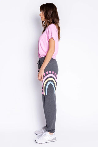 Shop PJ Salvage Peace and Love Banded Jogger Bottoms - Premium Sweatpants from PJ Salvage Online now at Spoiled Brat 
