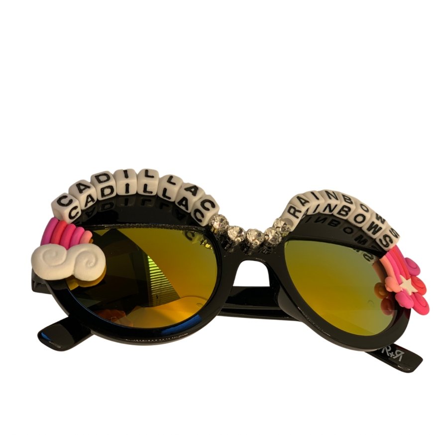 Rad & Refined Cadillac & Rainbows Statement Sunglasses | Sunglasses by Rad and Refined | Shop Premium Boutique Fashion at Spoiled Brat | Trendy Y2K style. 2000, 90 style clothes, 90s | Image 6