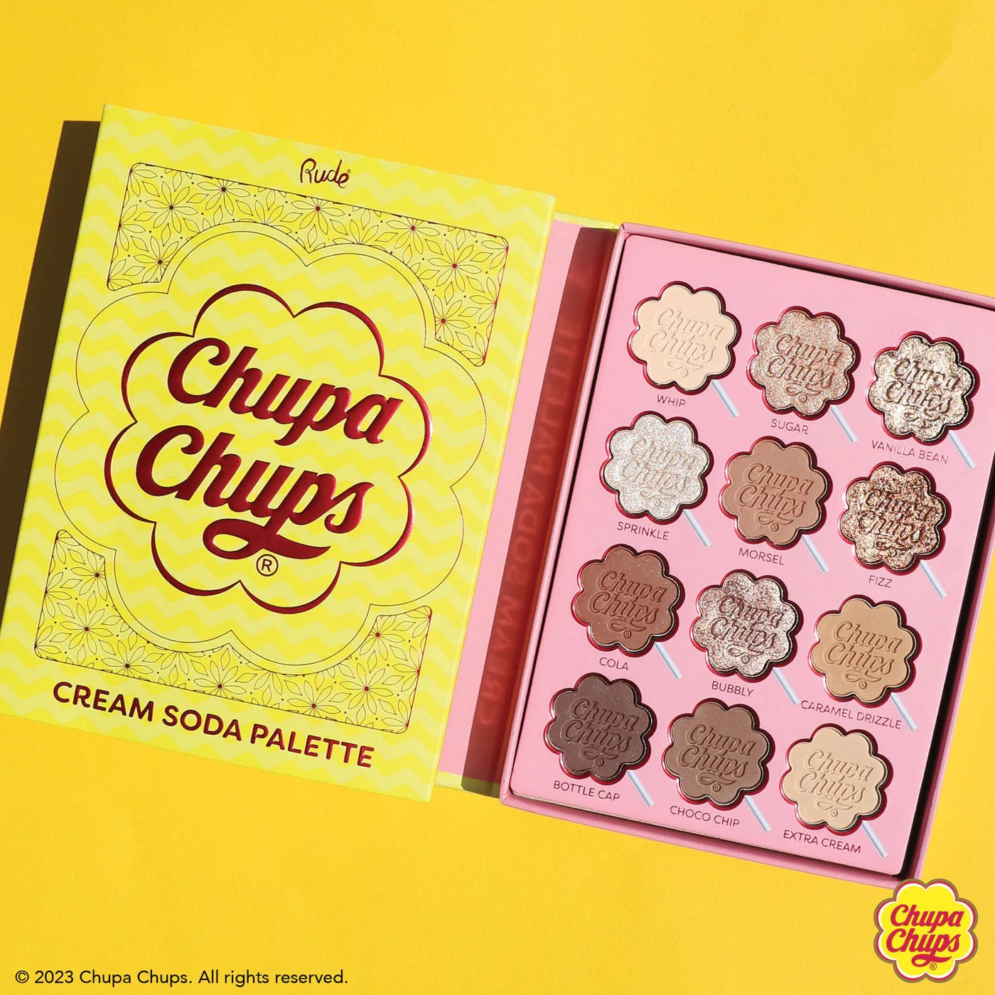 Shop Rude Cosmetics Rude Cosmetics Chupa Chups Cream Soda 12 Colour Palette online at Spoiled Brat