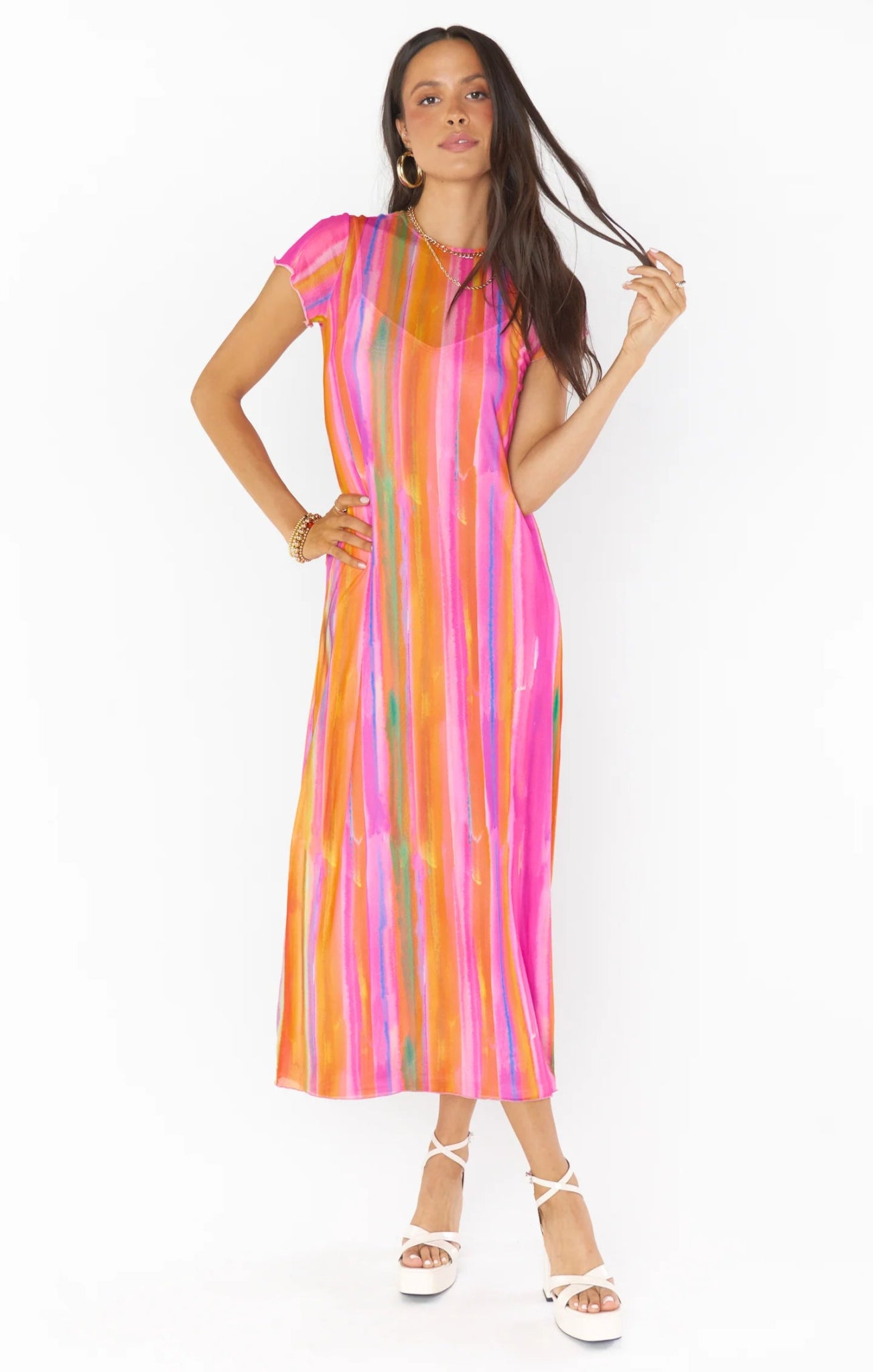 Shop Show Me Your Mumu Show Me Your Mumu Molly Rainbow Midi Dress online at Spoiled Brat