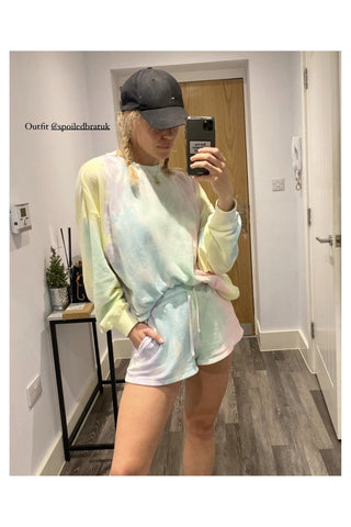 Shop Show Me Your Mumu Tie Dye Girlfriend Shorts as seen on Chloe Meadows - Spoiled Brat  Online