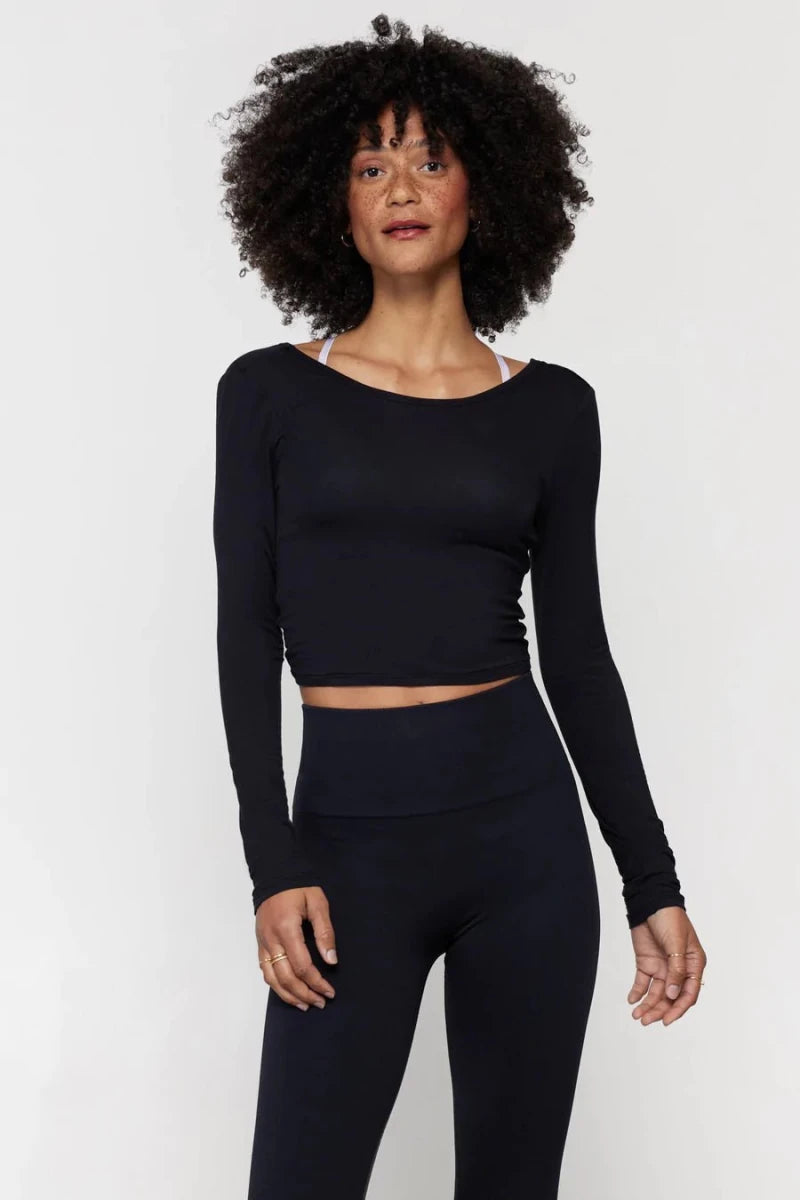 Shop Spiritual Gangster Spiritual Gangster Femme Twist Back Long Sleeve Top Tank Top for women – premium loungewear and festival fashion at Spoiled Brat