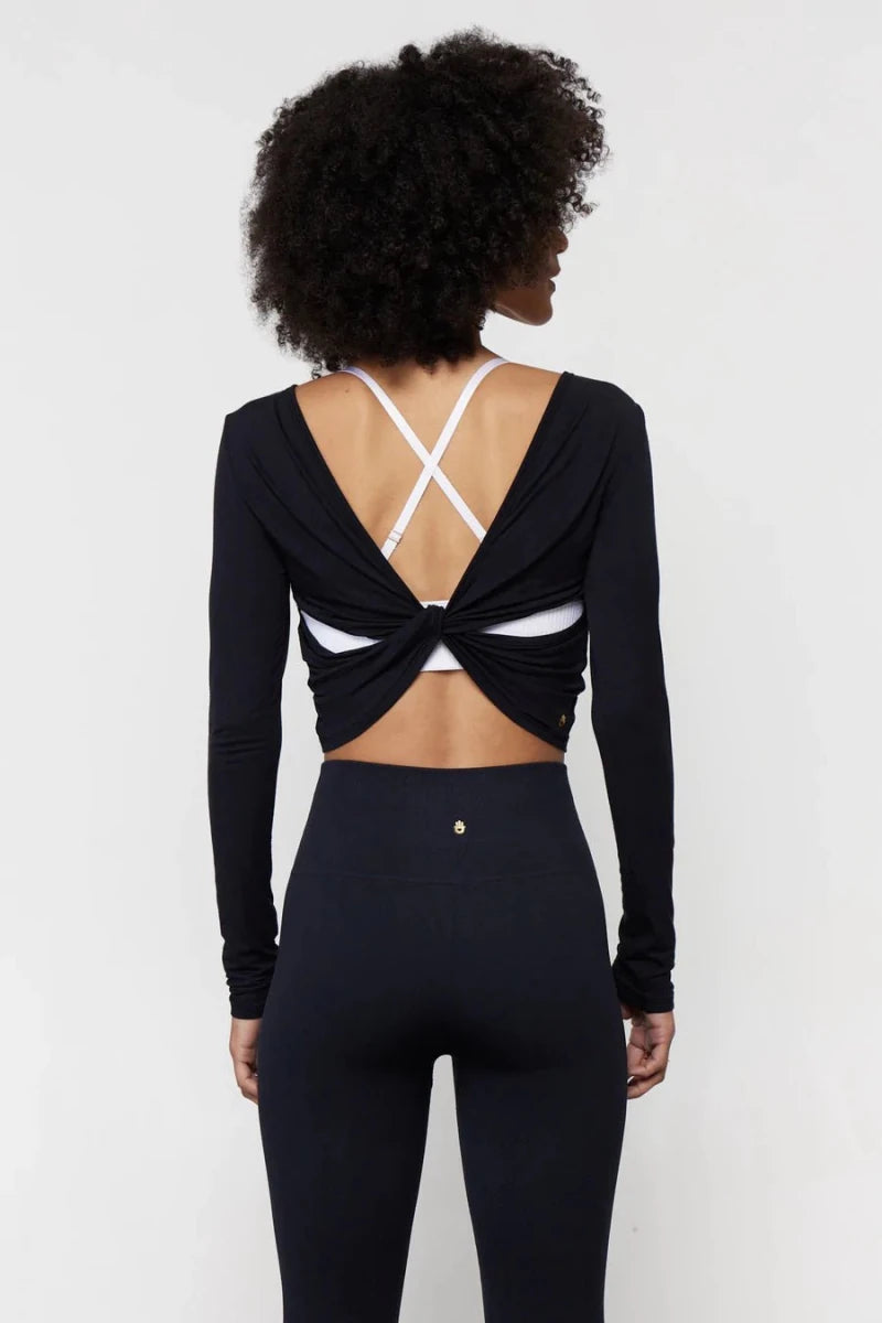 Shop Spiritual Gangster Spiritual Gangster Femme Twist Back Long Sleeve Top Tank Top for women – premium loungewear and festival fashion at Spoiled Brat