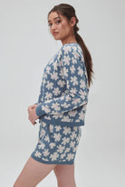 Spiritual Gangster Floral Jacquard Boxy Raglan Pullover by Spiritual Gangster – Sweater – S | Spoiled Brat UK