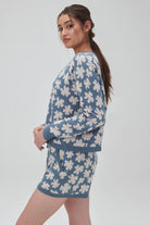 Spiritual Gangster Floral Jacquard Relaxed Sweater Shorts Shorts by Spiritual Gangster as seen on celebrities