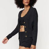 Shop Spiritual Gangster Spiritual Gangster Hudson Pointelle Cardigan Cardigan for women – premium loungewear and festival fashion at Spoiled Brat