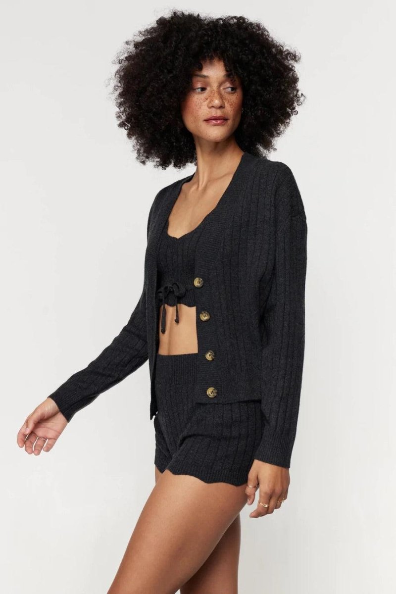 Shop Spiritual Gangster Spiritual Gangster Hudson Pointelle Cardigan Cardigan for women – premium loungewear and festival fashion at Spoiled Brat