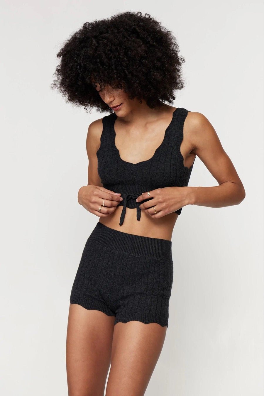 Spiritual Gangster Hudson Pointelle Sweater Tank Top Tank Top by Spiritual Gangster as seen on celebrities