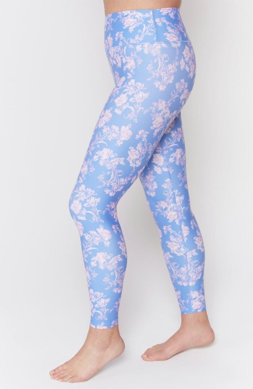 Shop Spiritual Gangster Spiritual Gangster Intent Eco Jersey High Waist Leggings in Jacaranda Print online at Spoiled Brat