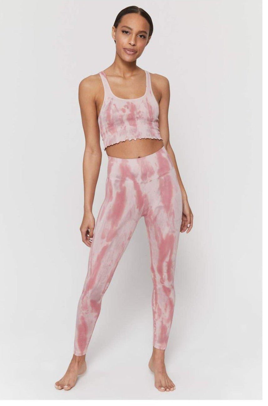 Spiritual Gangster Love Sculpt Winter Rose Tie Dye Leggings Leggings by Spiritual Gangster as seen on celebrities