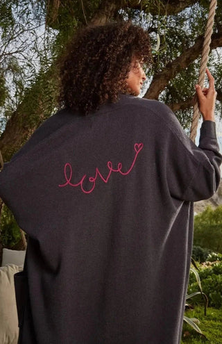 Shop Spiritual Gangster Love Sleep Sweater Robe - Premium Cardigan from Spiritual Gangster Online now at Spoiled Brat 