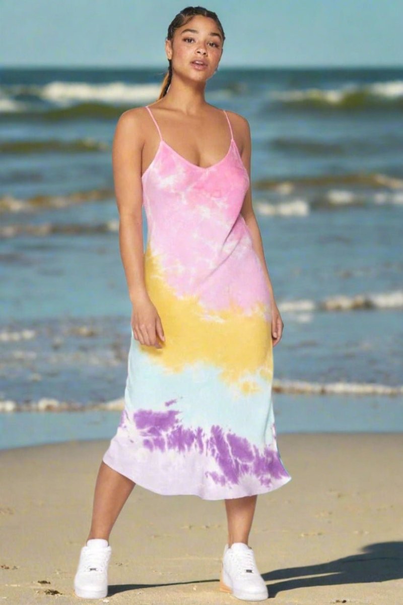 Shop Spiritual Gangster Spiritual Gangster Tie Dye Slip Maxi Dress Maxi Dress for women – premium loungewear and festival fashion at Spoiled Brat