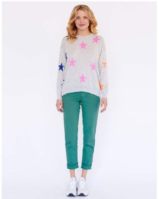 Shop Sundry Clothing Multicolour Stars Cashmere Crewneck Jumper - Premium Jumper from Sundry Online now at Spoiled Brat 