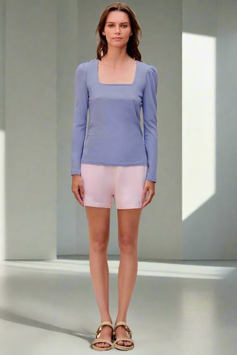 Sundry Clothing Square Neck Long Sleeve Top - Spoiled Brat