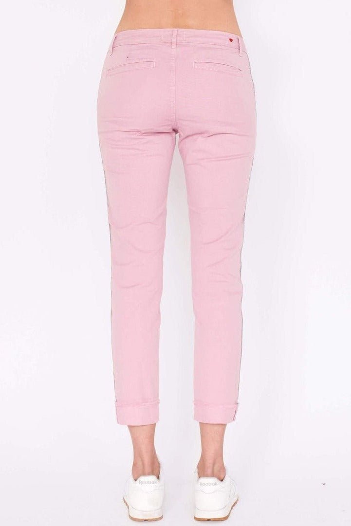 Shop Sundry Sundry Glitter Stripe Roll Up Chino Trousers Trousers for women – premium loungewear and festival fashion at Spoiled Brat