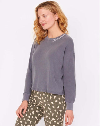 Shop Sundry Loved Thermal Crewneck Top - Premium Long Sleeved Top from Sundry Online now at Spoiled Brat 