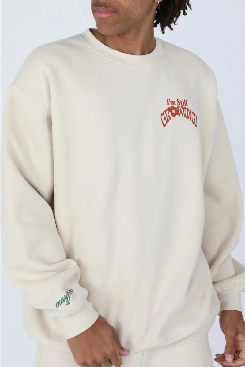 Shop The Mayfair Group Mayfair Growth Takes Time Crewneck Sweater as seen on Courtney Green Sweater for women – premium loungewear and festival fashion at Spoiled Brat