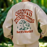 Shop The Mayfair Group Mayfair Growth Takes Time Crewneck Sweater as seen on Courtney Green Sweater for women – premium loungewear and festival fashion at Spoiled Brat