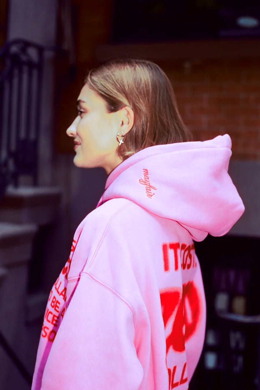 Off sales pink hoodie