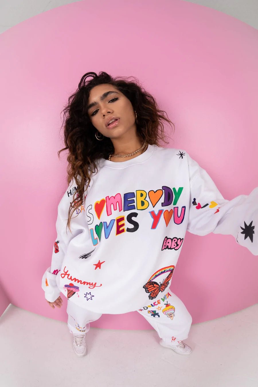 Shop Mayfair x @iscreamcolour Somebody Loves You Crewneck Online