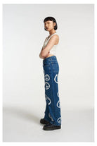 The Ragged Priest Peace Printed Dad Jeans as seen on Chloe Sims Boyfriend Jeans by The Ragged Priest as seen on celebrities