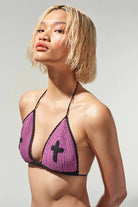 The Ragged Priest Repent Crochet Bikini Top Top by The Ragged Priest as seen on celebrities