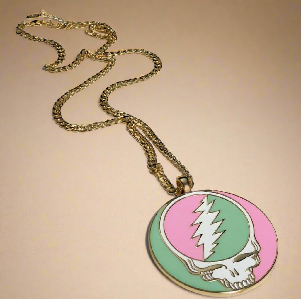 Shop Trixy Starr Trixy Starr x Grateful Dead Pastel Stealie Necklace online at Spoiled Brat