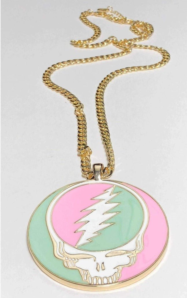 Shop Trixy Starr Trixy Starr x Grateful Dead Pastel Stealie Necklace online at Spoiled Brat