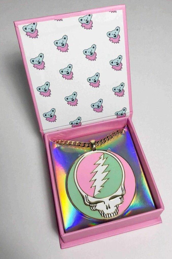 Shop Trixy Starr Trixy Starr x Grateful Dead Pastel Stealie Necklace Necklace for women – premium loungewear and festival fashion at Spoiled Brat